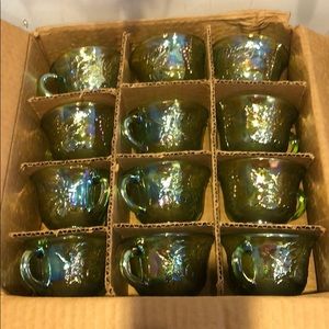 Set of 12 iridescent tea cups